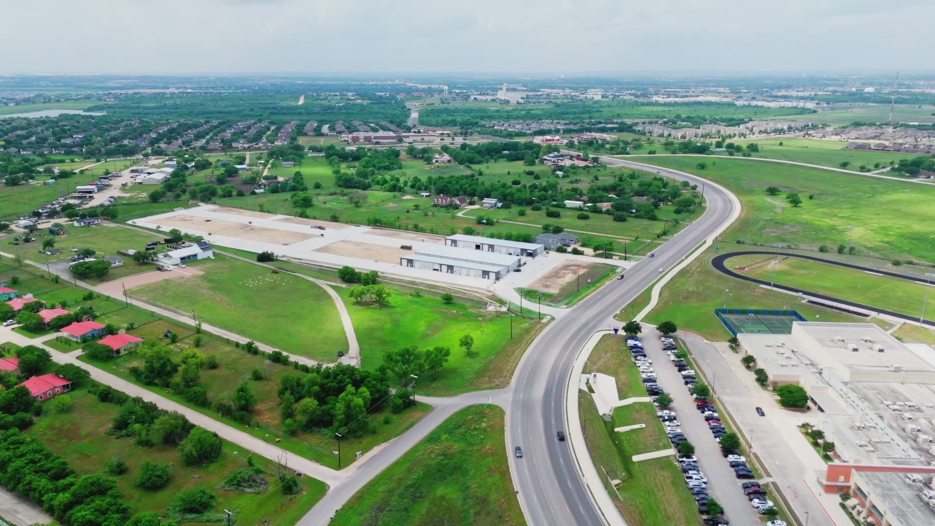 Load video: Dacy Business Park Kyle TX Flex Industrial Contractor Garage